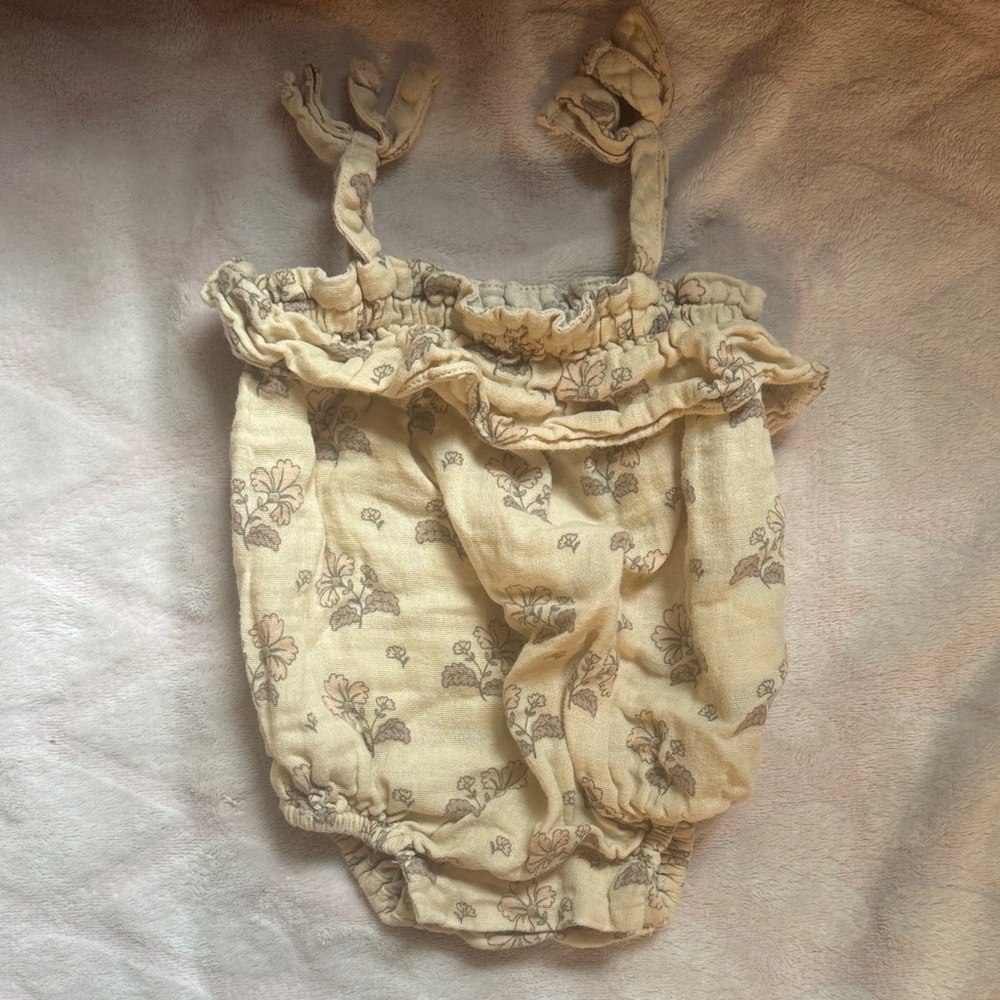 Rylee + Cru Cream Floral Baby Outfit